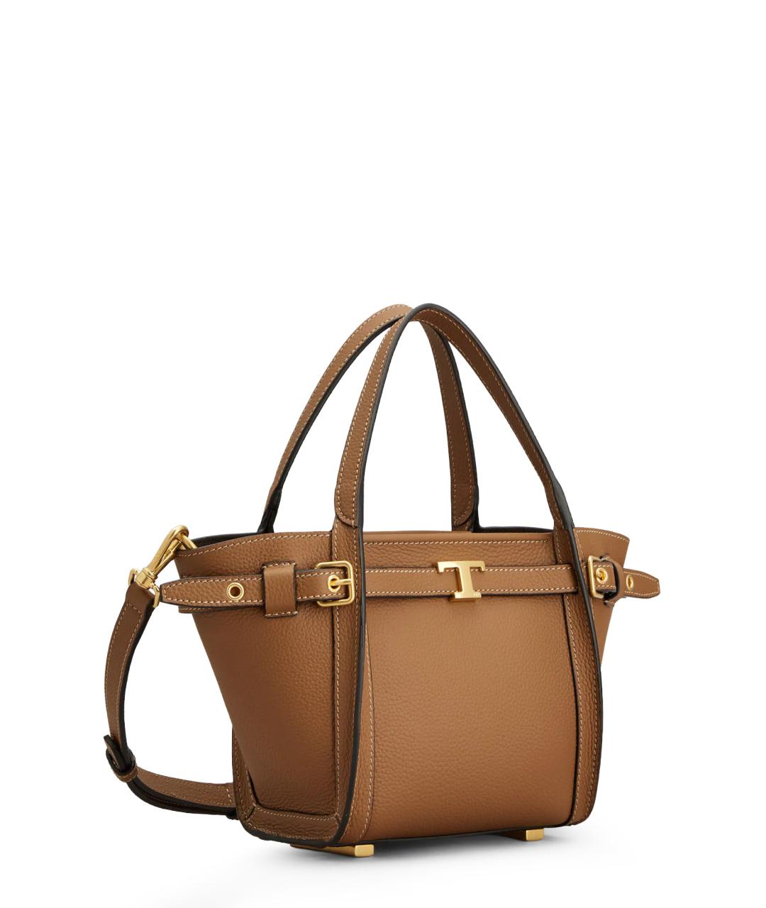 TOD'S Коричневая кожаная сумка тоут, фото 3