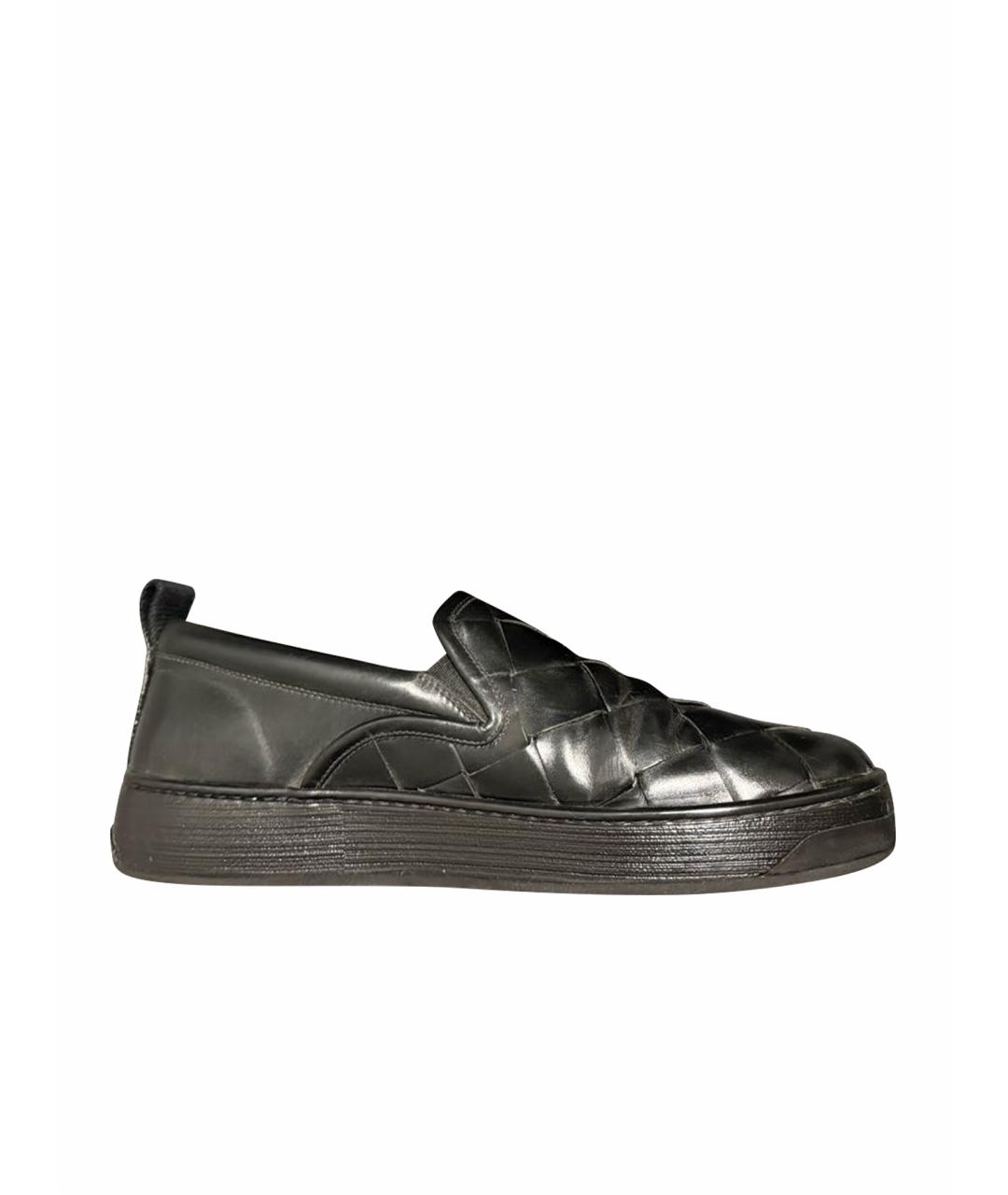 BOTTEGA VENETA Черные кожаные слипоны, фото 1