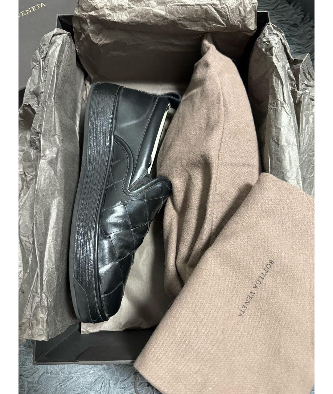 BOTTEGA VENETA Черные кожаные слипоны, фото 4