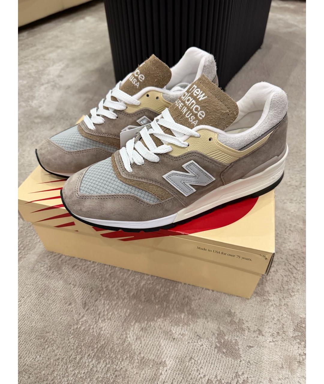 NEW BALANCE Серые текстильные низкие кроссовки / кеды, фото 5