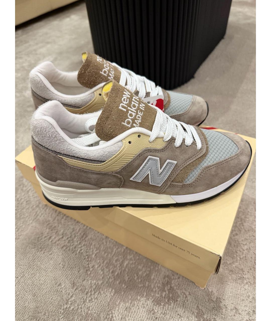 NEW BALANCE Серые текстильные низкие кроссовки / кеды, фото 6