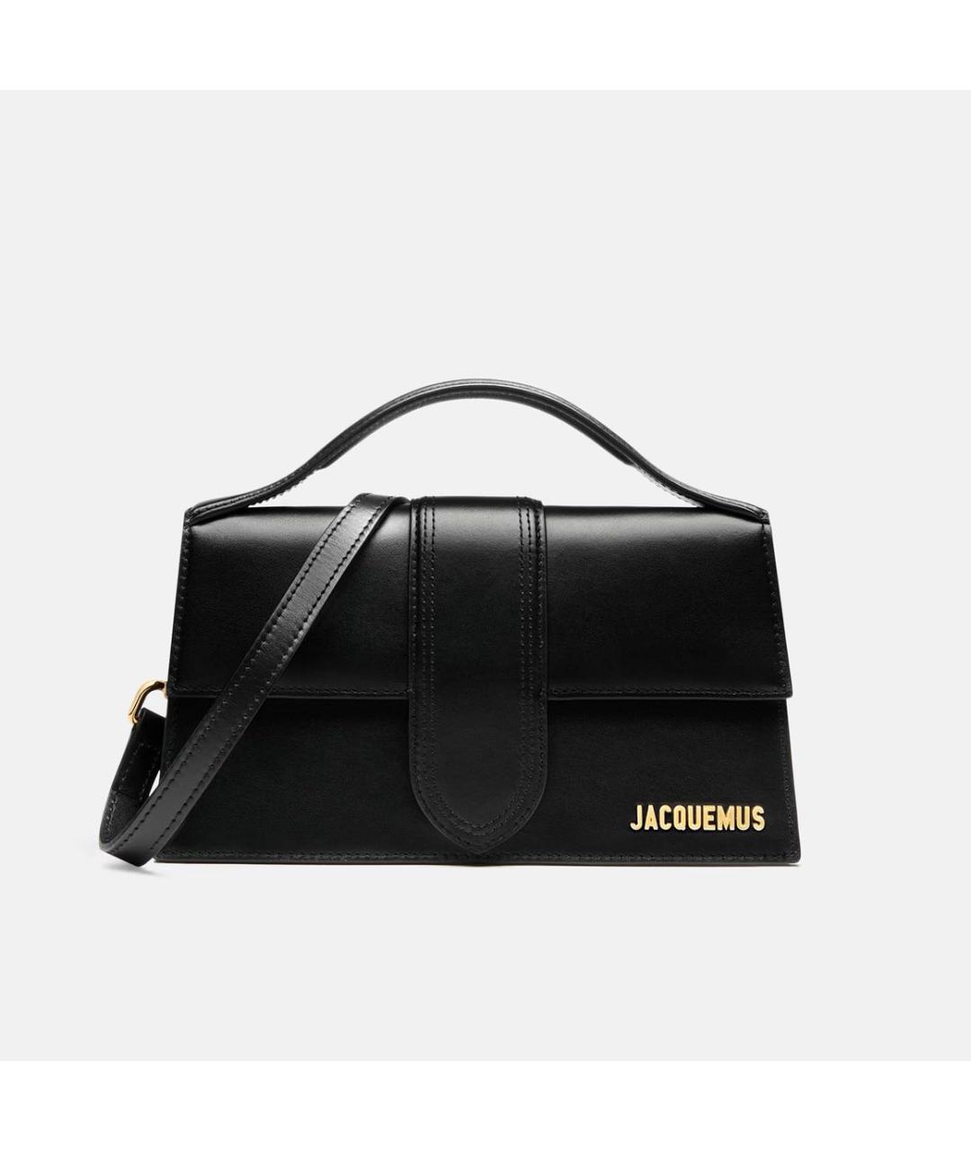 JACQUEMUS Черная кожаная сумка с короткими ручками, фото 9