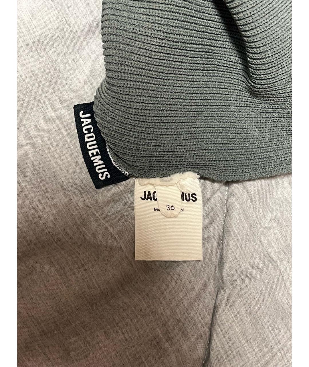 JACQUEMUS Хаки вискозное повседневное платье, фото 4