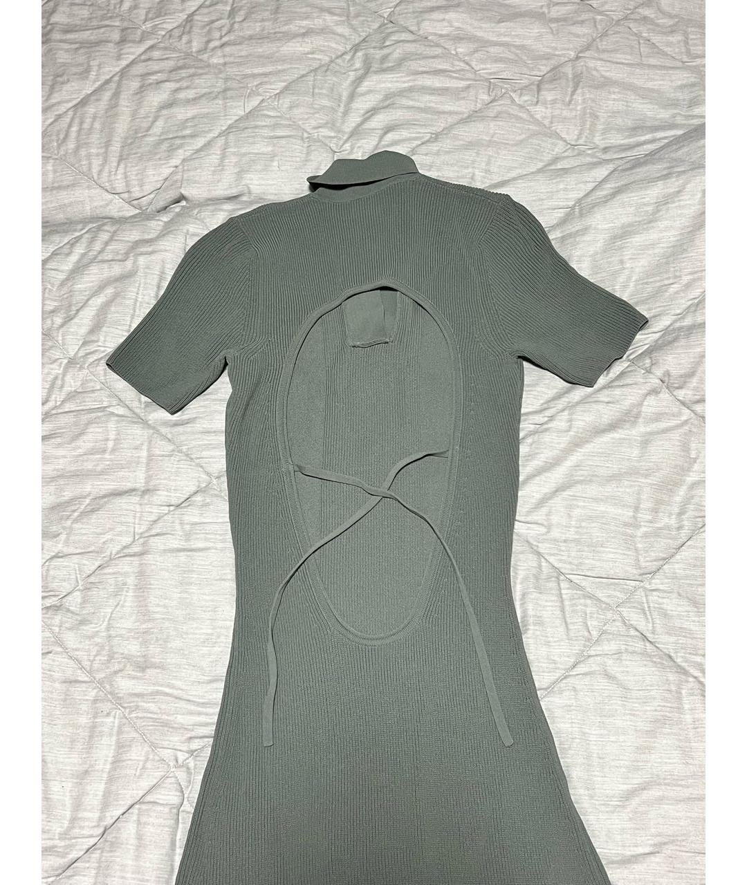 JACQUEMUS Хаки вискозное повседневное платье, фото 3