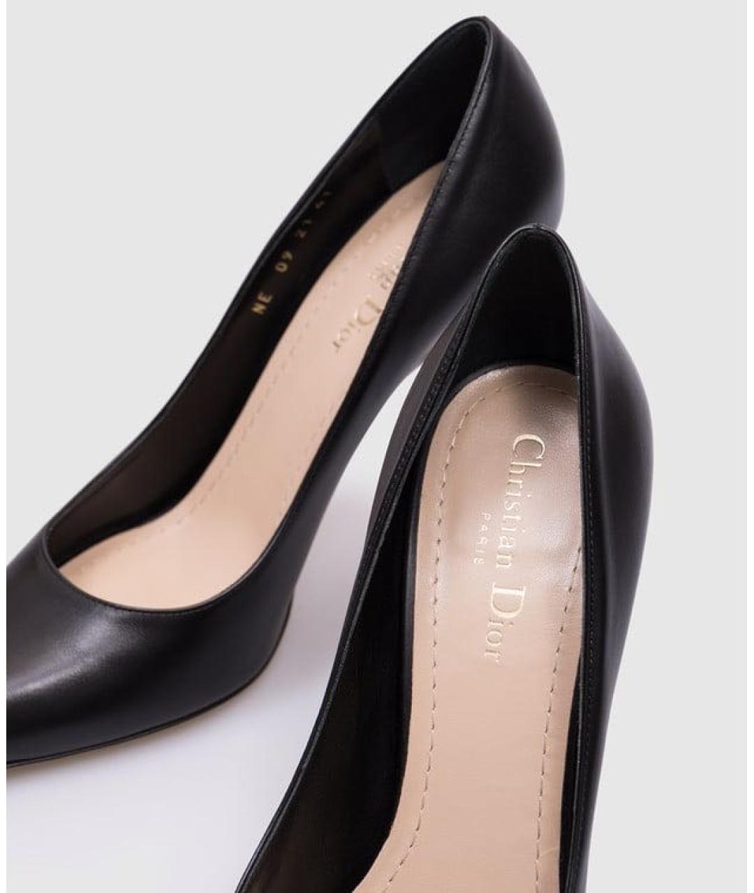 CHRISTIAN DIOR Черные кожаные туфли, фото 3