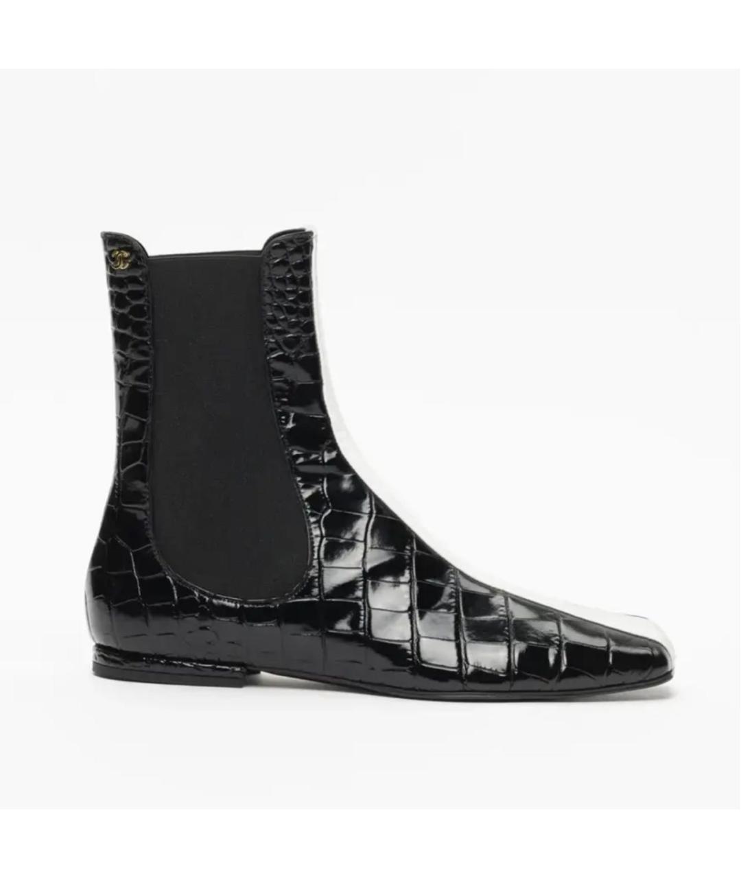 CHANEL Черные ботинки из лакированной кожи, фото 6