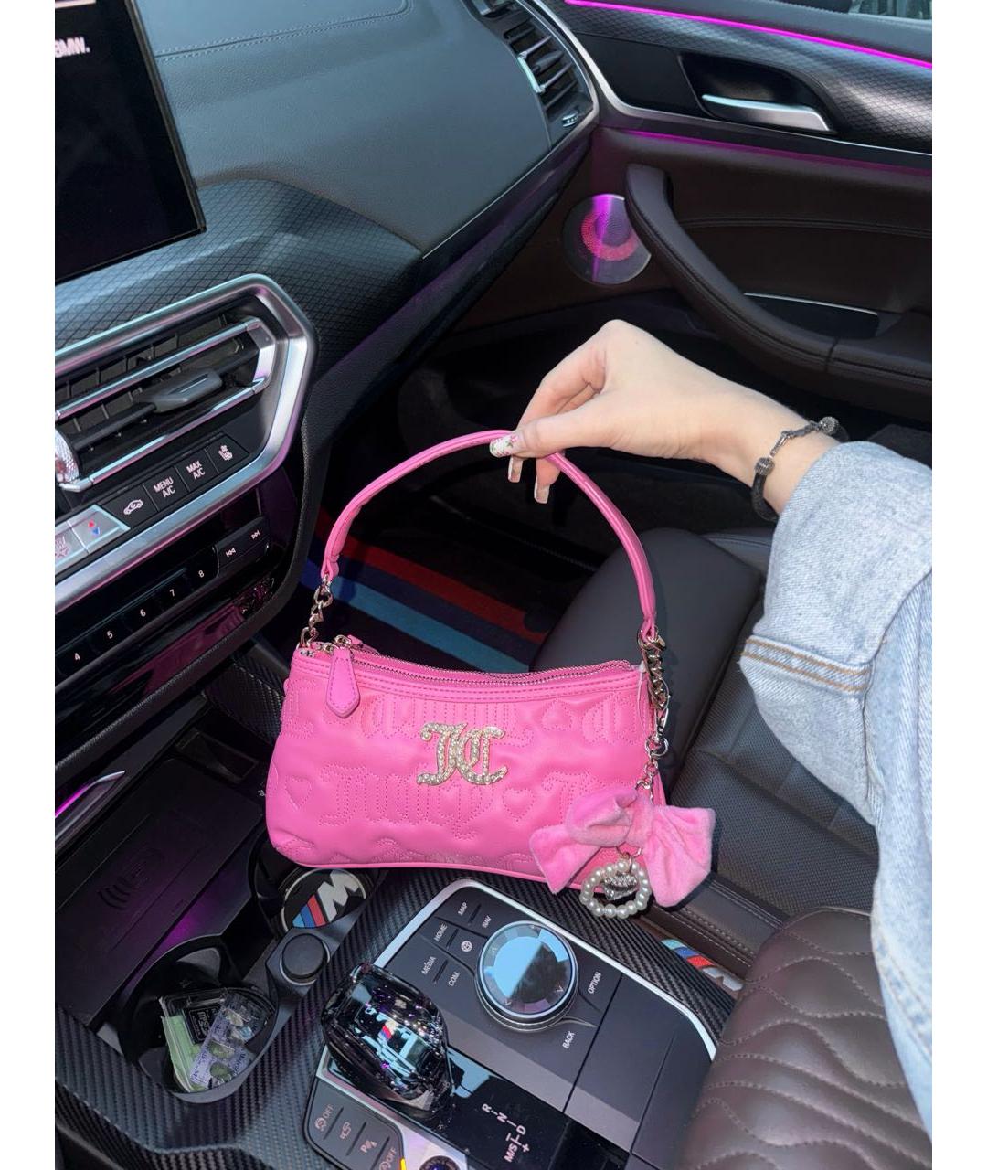 JUICY COUTURE Розовая сумка с короткими ручками из искусственной кожи, фото 2