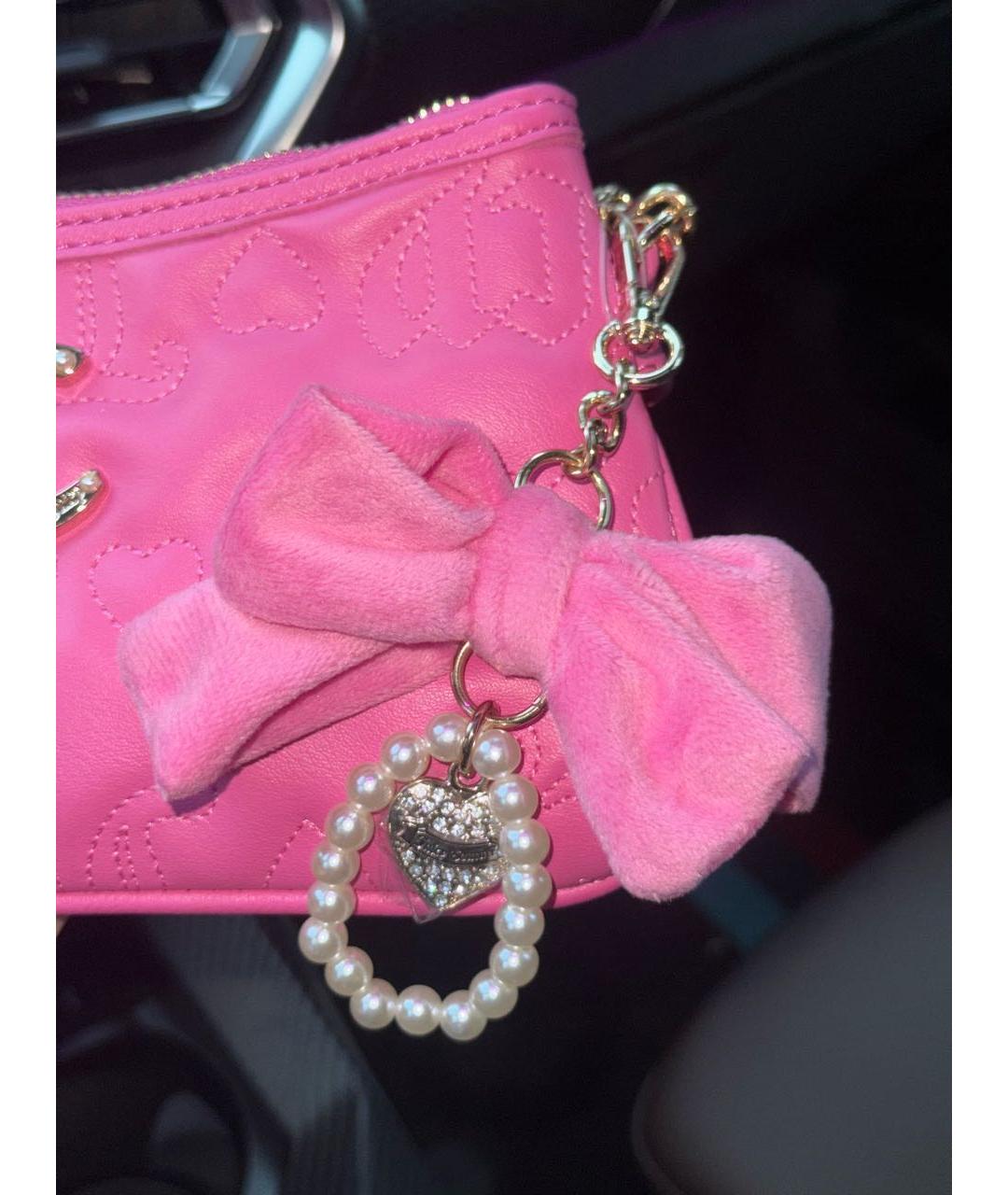 JUICY COUTURE Розовая сумка с короткими ручками из искусственной кожи, фото 5