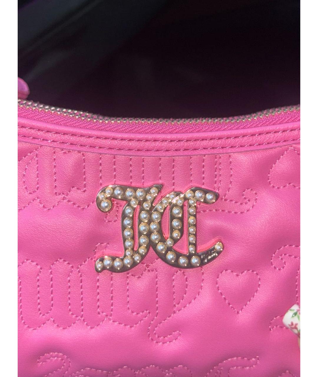 JUICY COUTURE Розовая сумка с короткими ручками из искусственной кожи, фото 6
