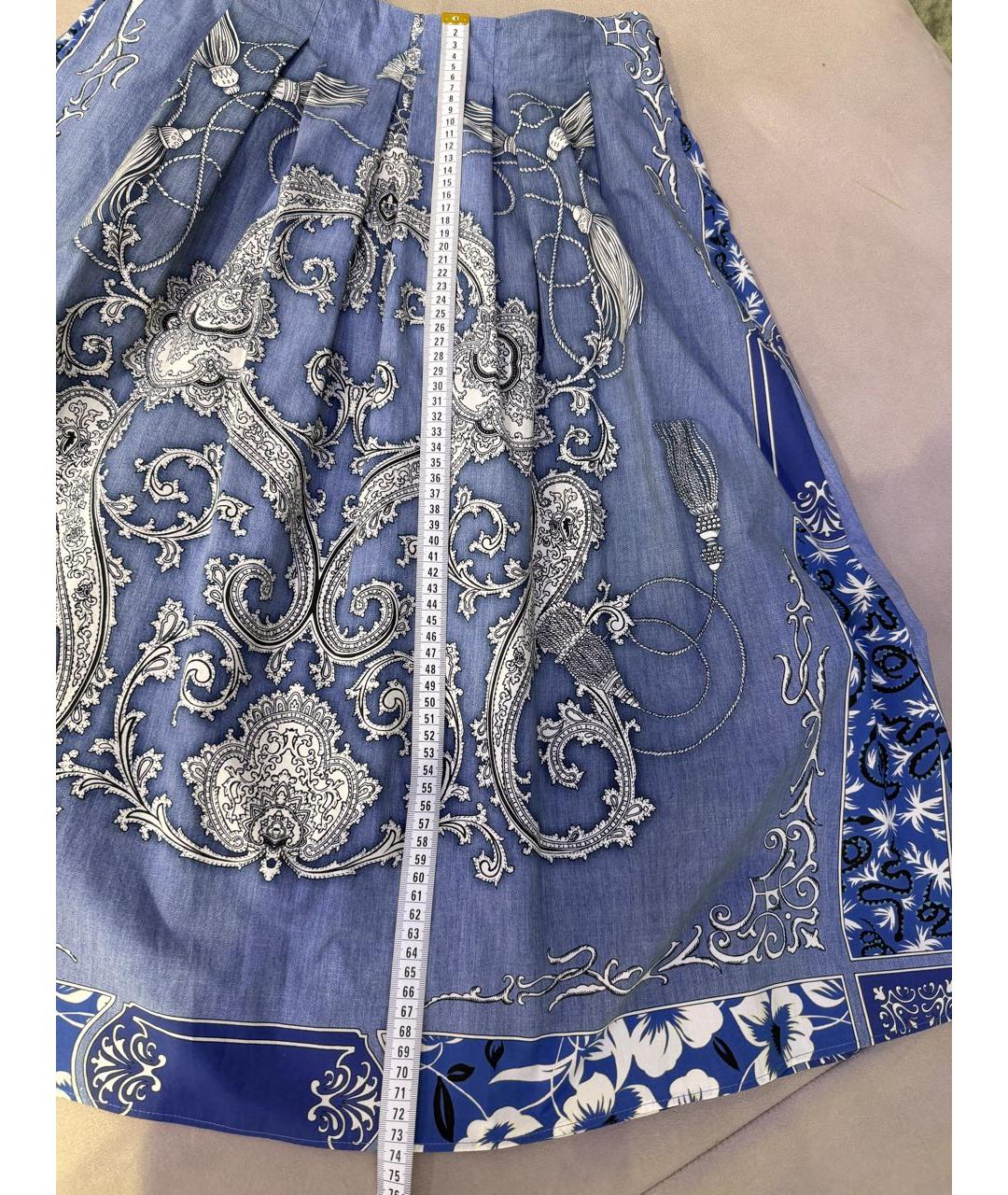 ETRO Голубая юбка миди, фото 5