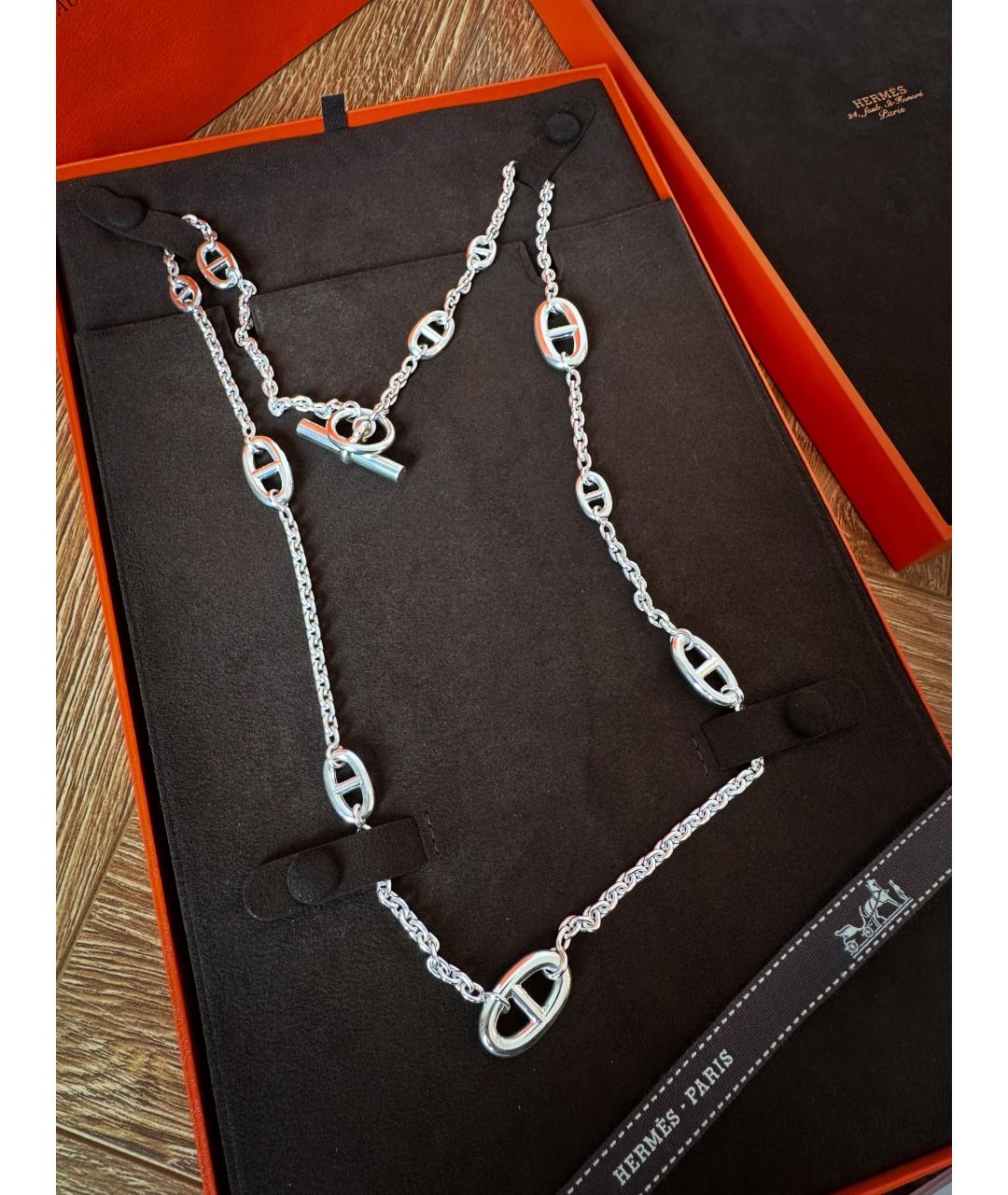 HERMES Серебряное серебряное колье, фото 2