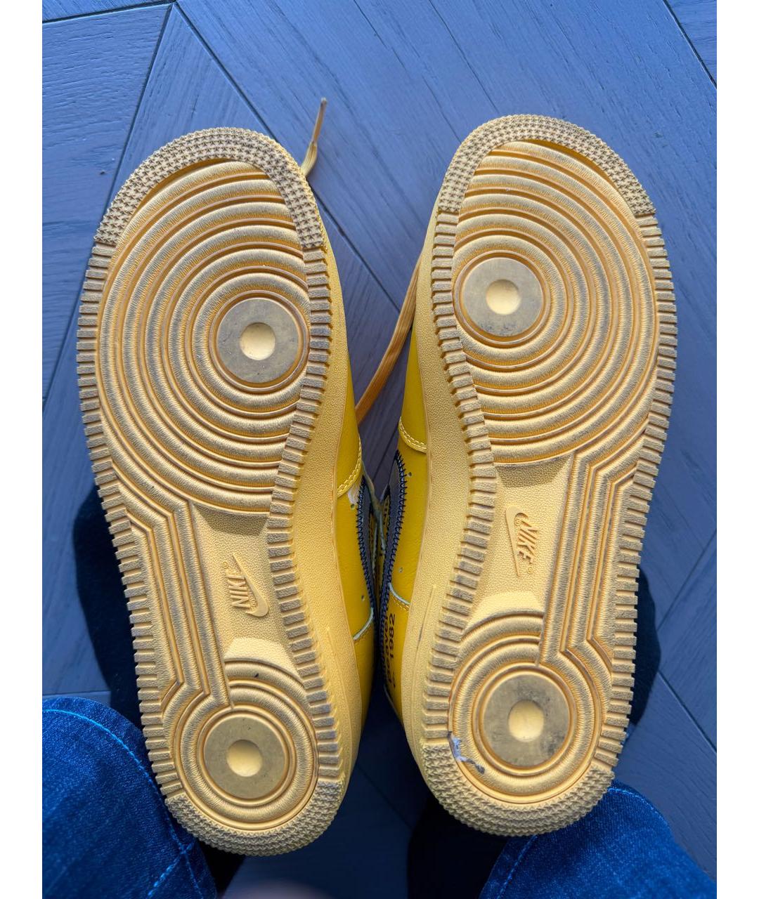 NIKE X OFF-WHITE Оранжевые кожаные низкие кроссовки / кеды, фото 3
