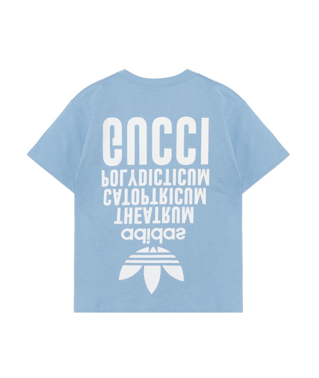 GUCCI Синяя хлопковая футболка, фото 2
