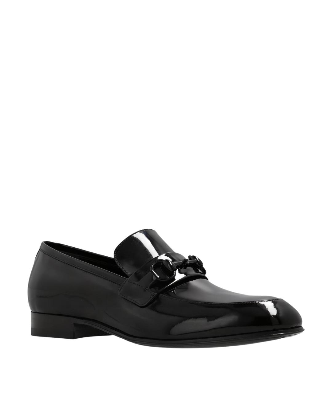 GUCCI Черные лоферы из лакированной кожи, фото 1