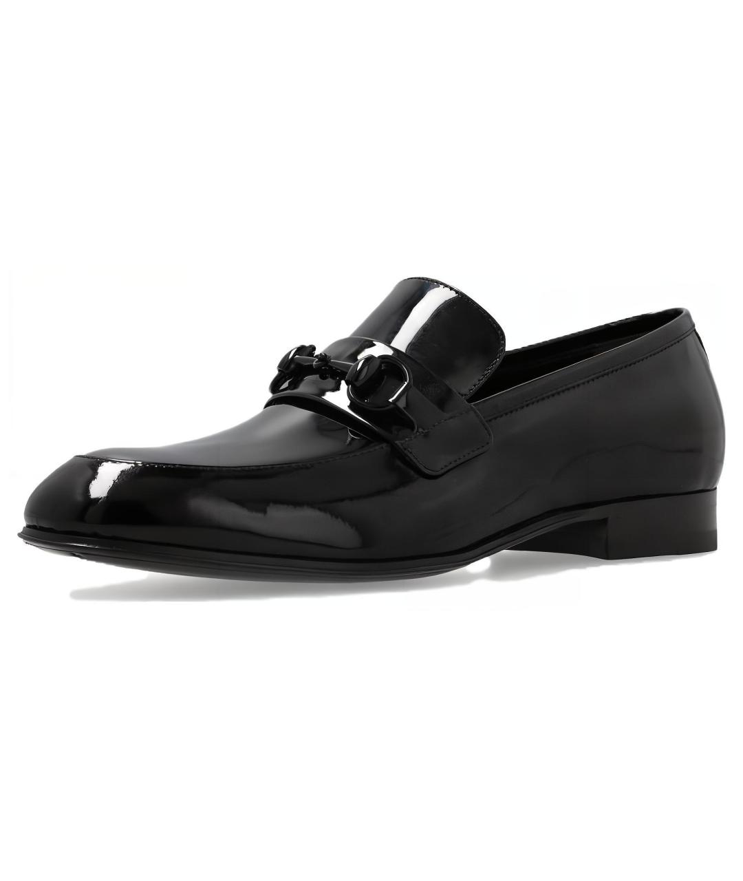 GUCCI Черные лоферы из лакированной кожи, фото 2