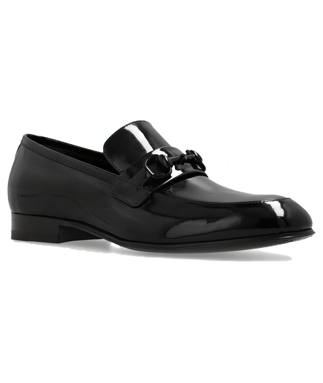 GUCCI Черные лоферы из лакированной кожи, фото 5