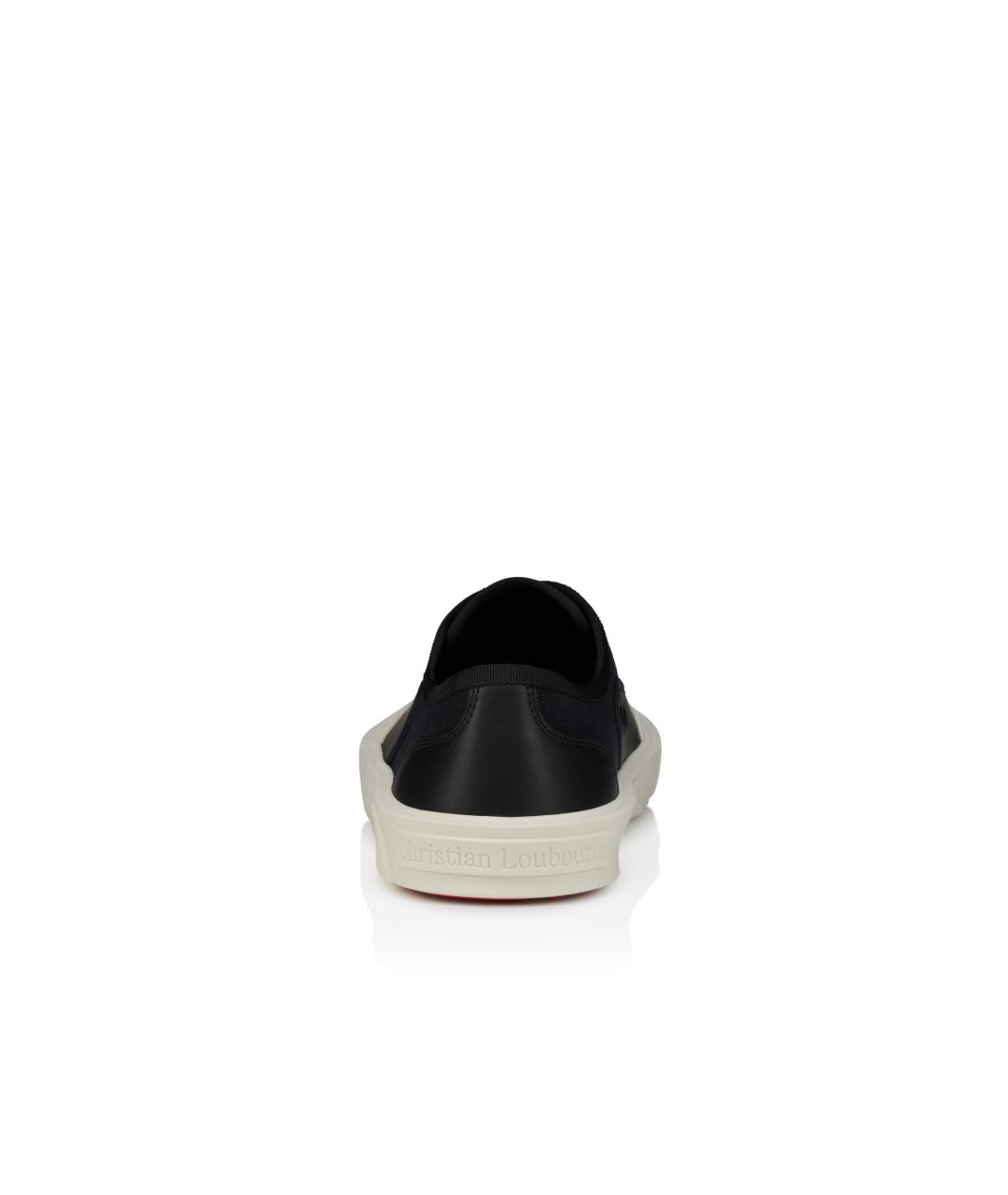 CHRISTIAN LOUBOUTIN Черные текстильные низкие кроссовки / кеды, фото 2
