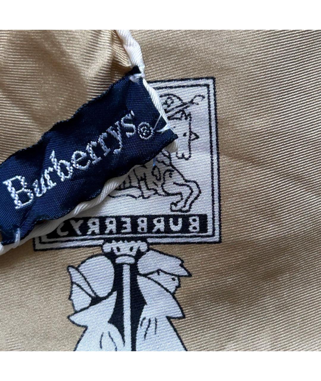 BURBERRY Бежевый шелковый платок, фото 2