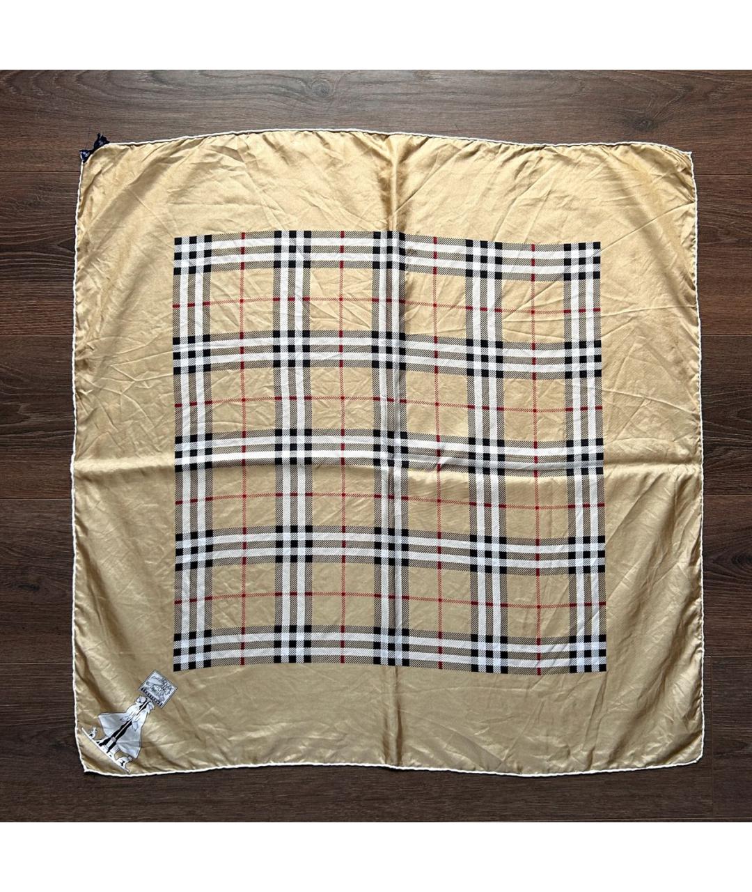 BURBERRY Бежевый шелковый платок, фото 8