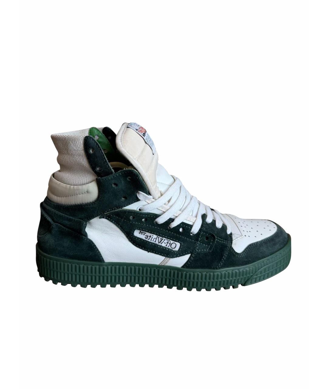 OFF-WHITE Зеленые замшевые высокие кроссовки / кеды, фото 1