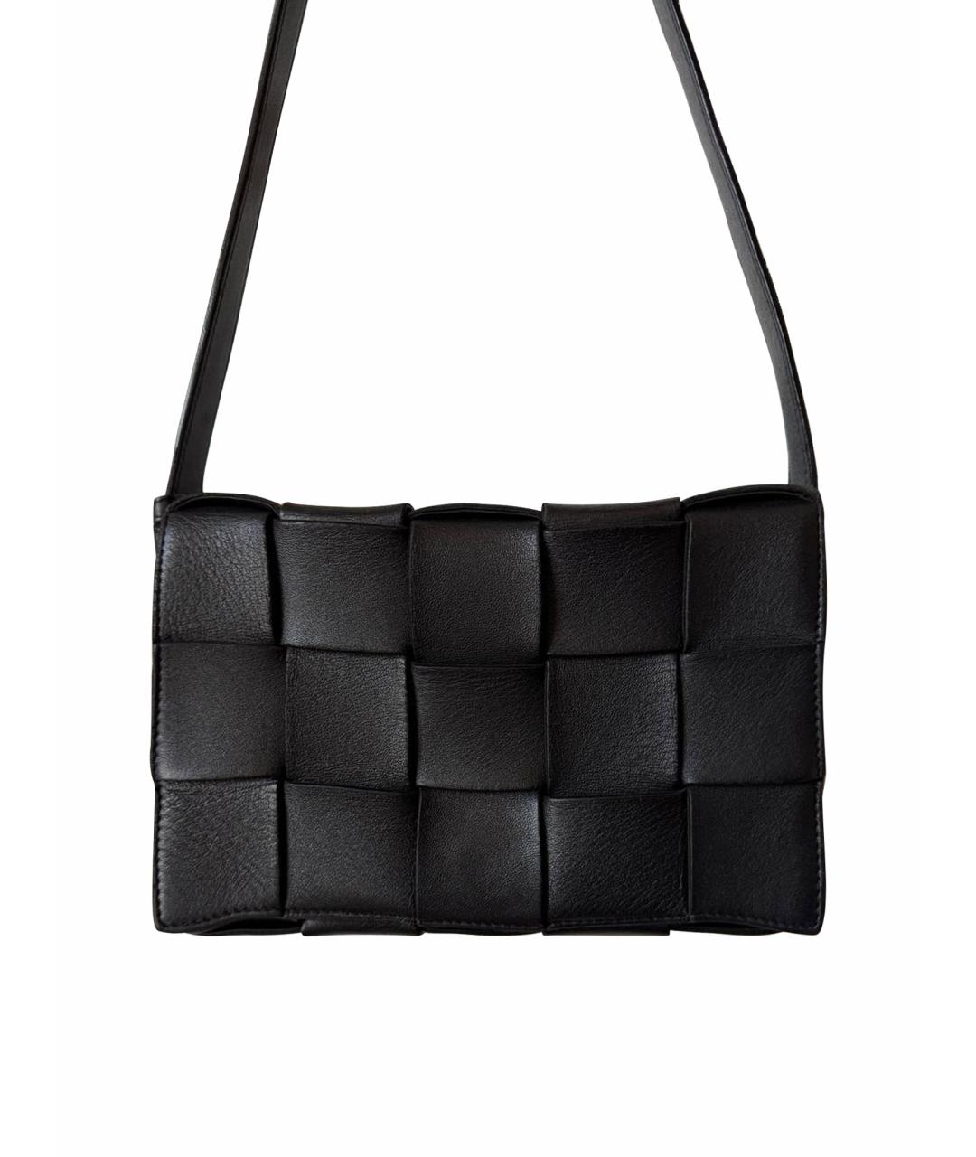 BOTTEGA VENETA Черная кожаная сумка на плечо, фото 1