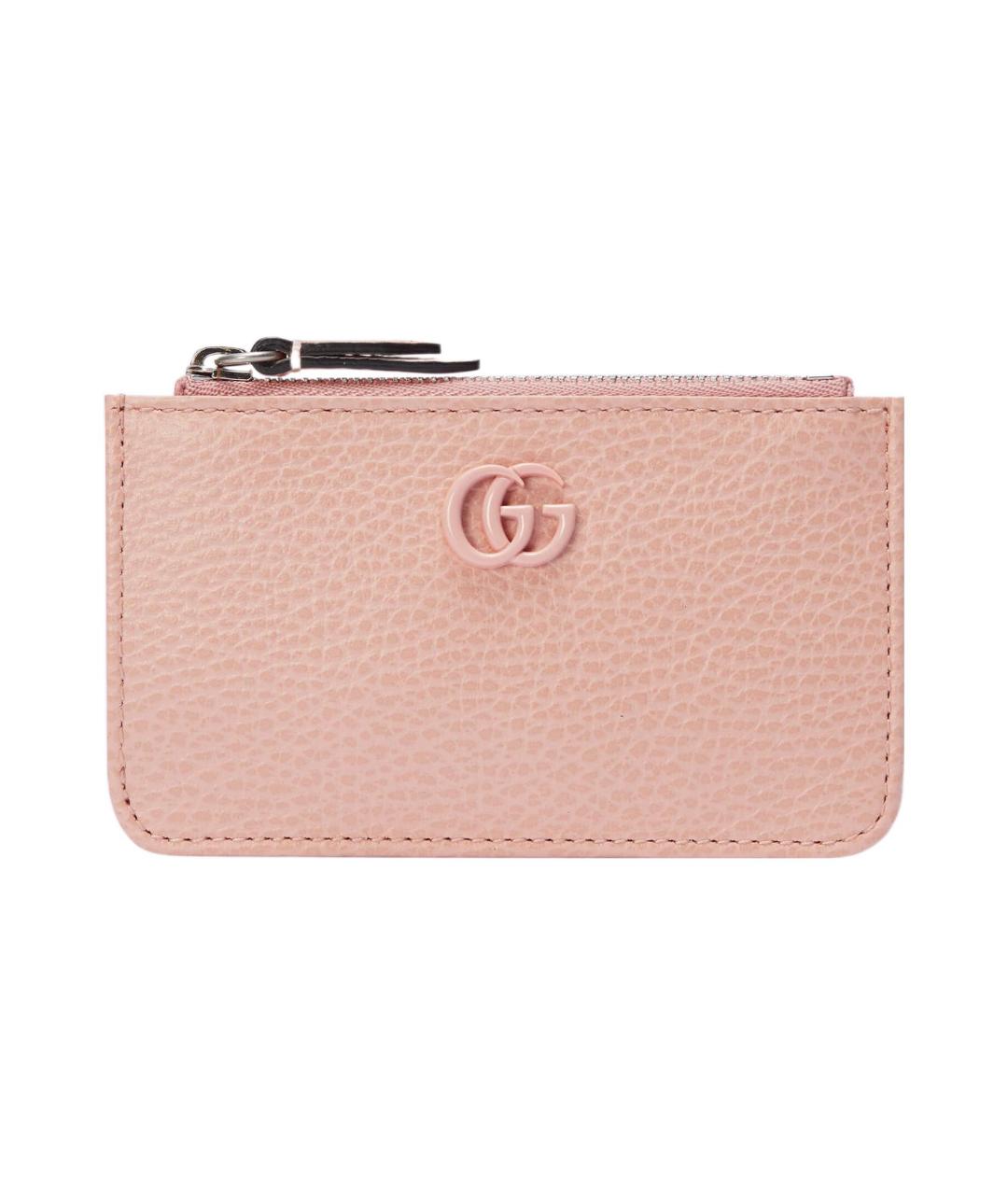 GUCCI Розовый кожаный кардхолдер, фото 1