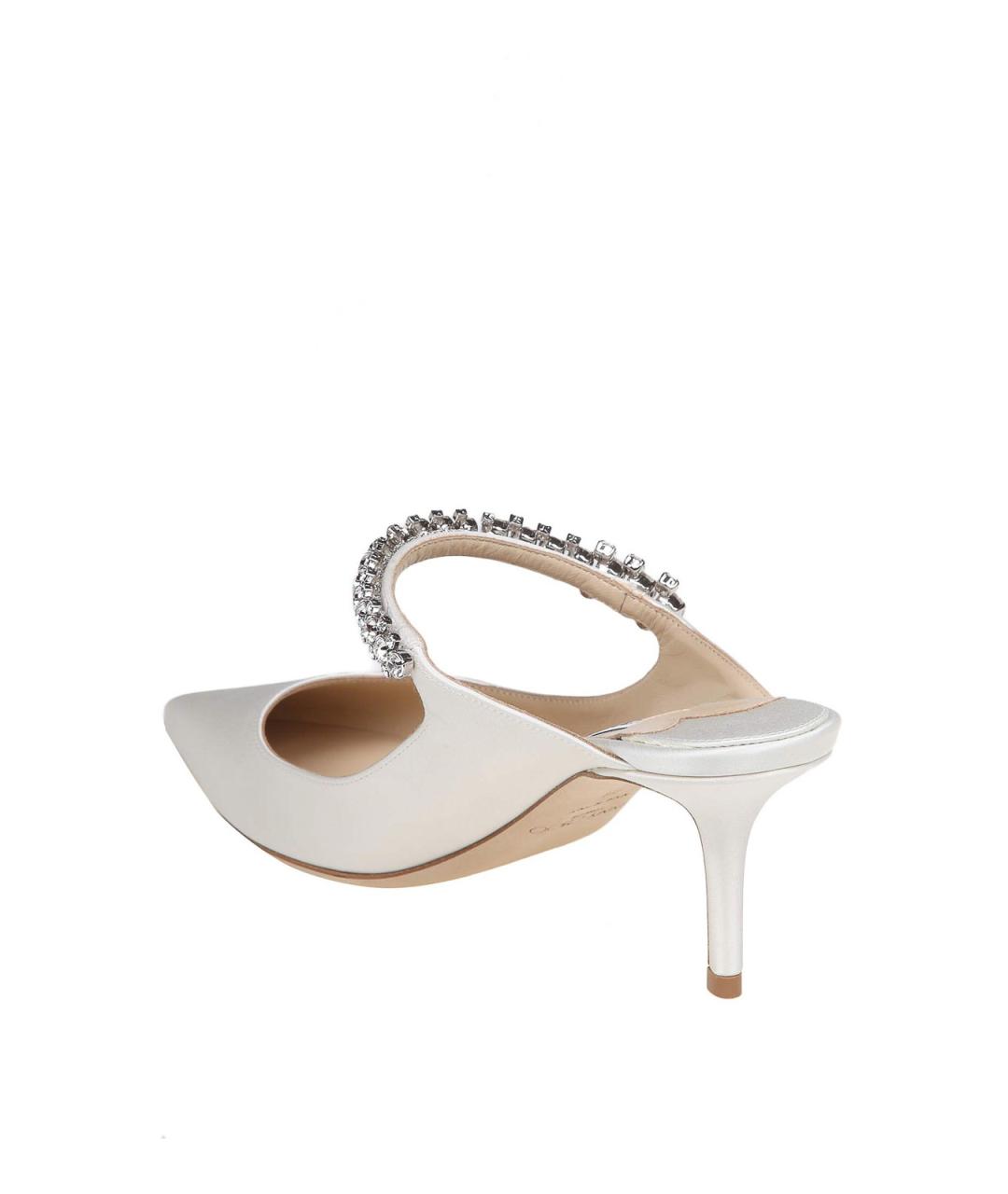 JIMMY CHOO Белые кожаные мюли, фото 4