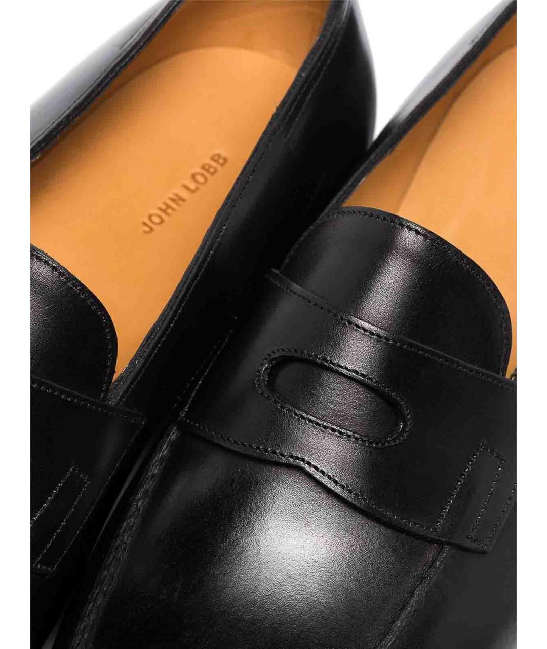 JOHN LOBB Черные кожаные лоферы, фото 4
