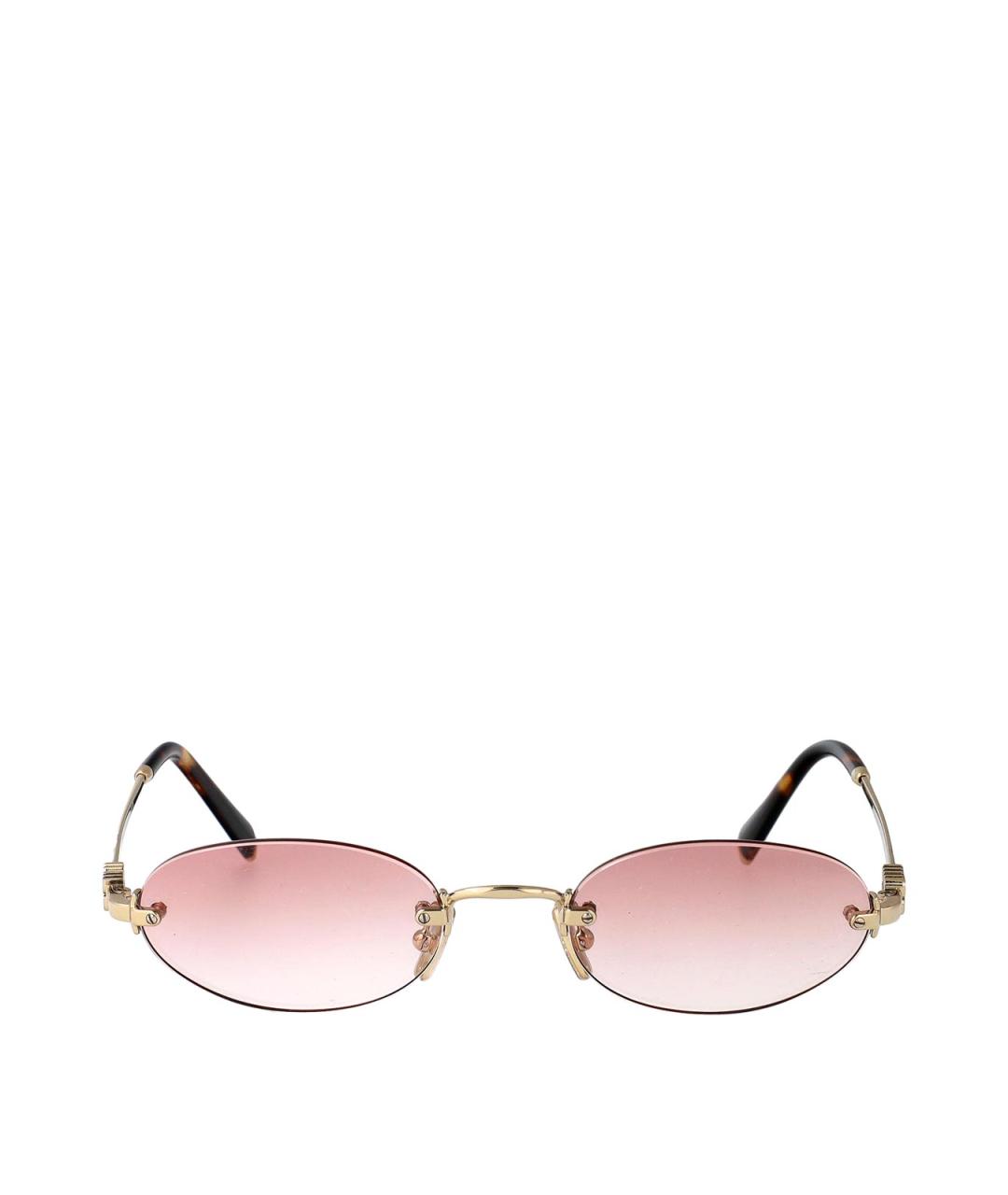 MIU MIU Золотые металлические солнцезащитные очки, фото 1