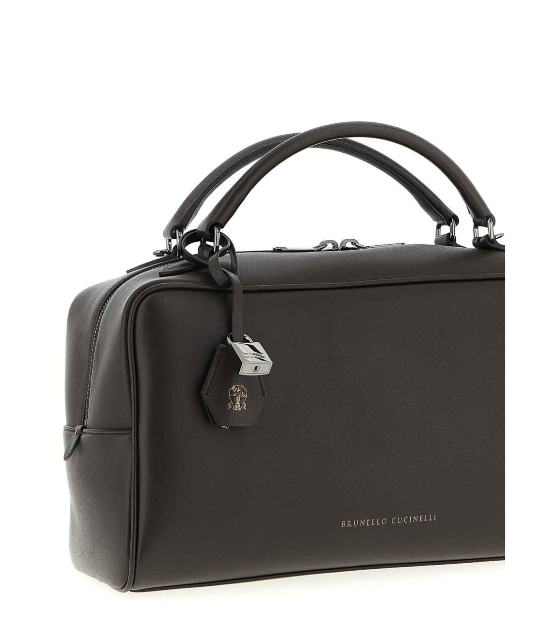 BRUNELLO CUCINELLI Коричневая кожаная сумка тоут, фото 3