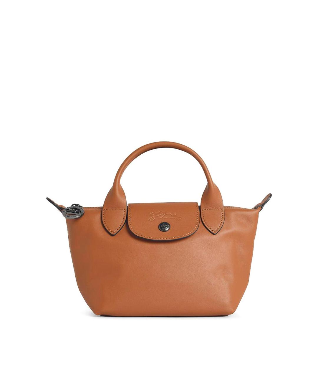 LONGCHAMP Коричневая кожаная сумка тоут, фото 1