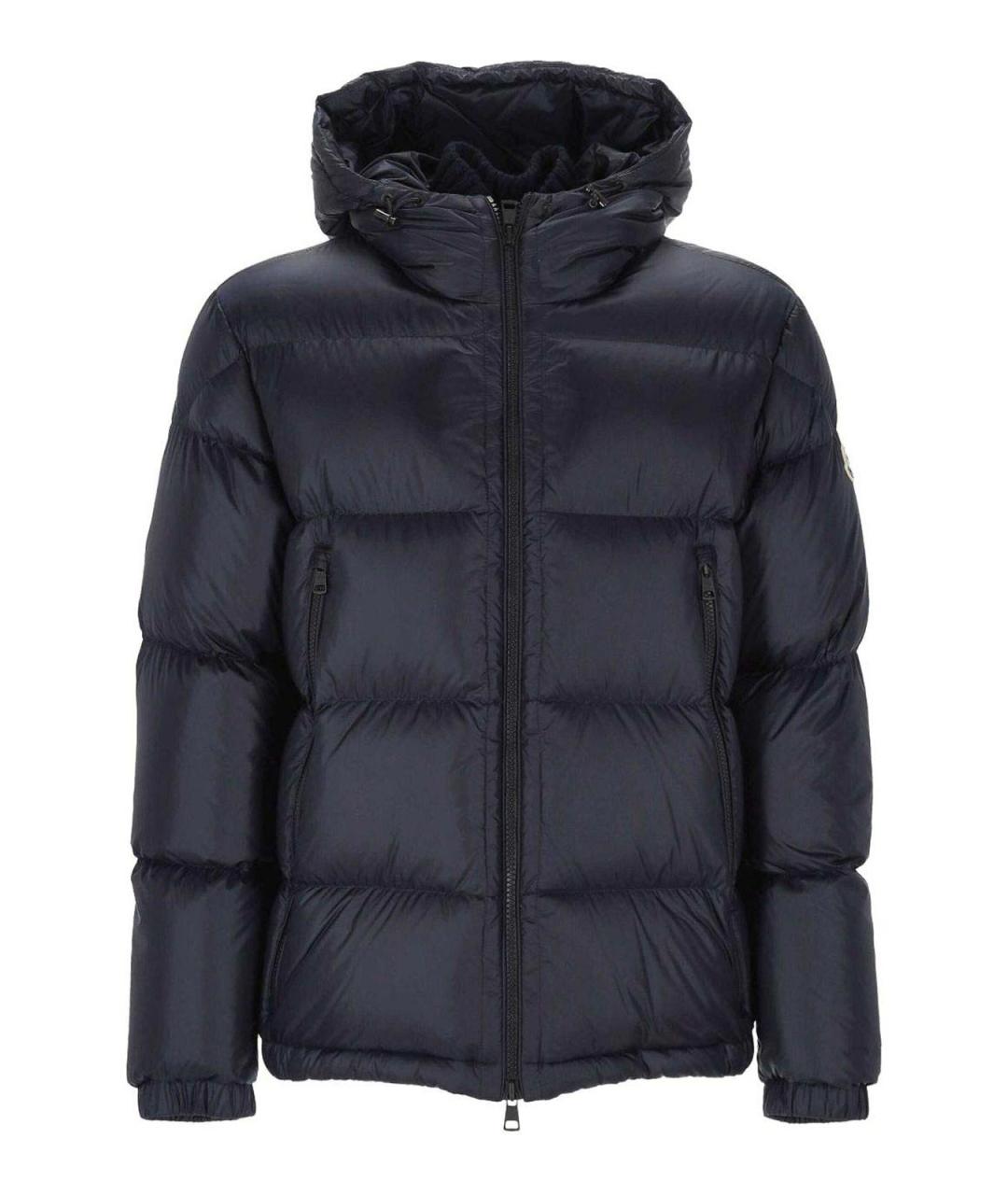 MONCLER Темно-синий полиамидовый пуховик, фото 1