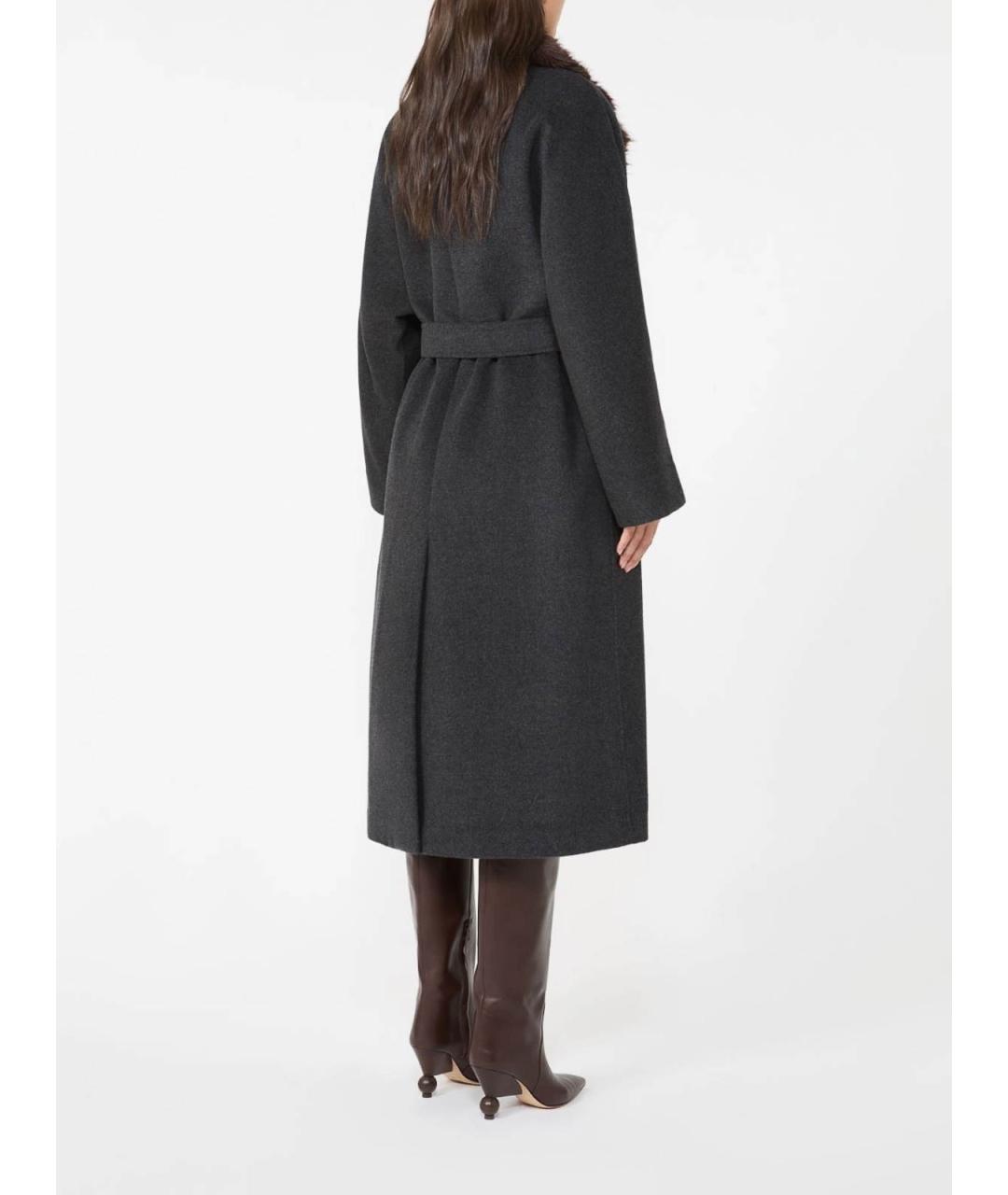 WEEKEND MAX MARA Серое шерстяное пальто, фото 4