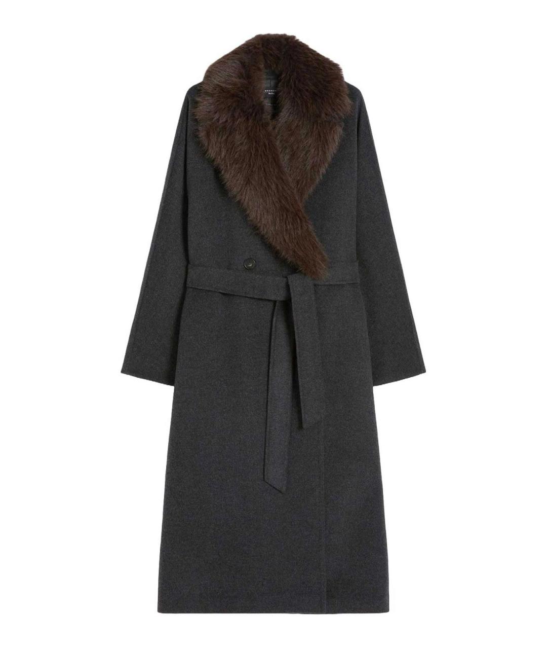 WEEKEND MAX MARA Серое шерстяное пальто, фото 1