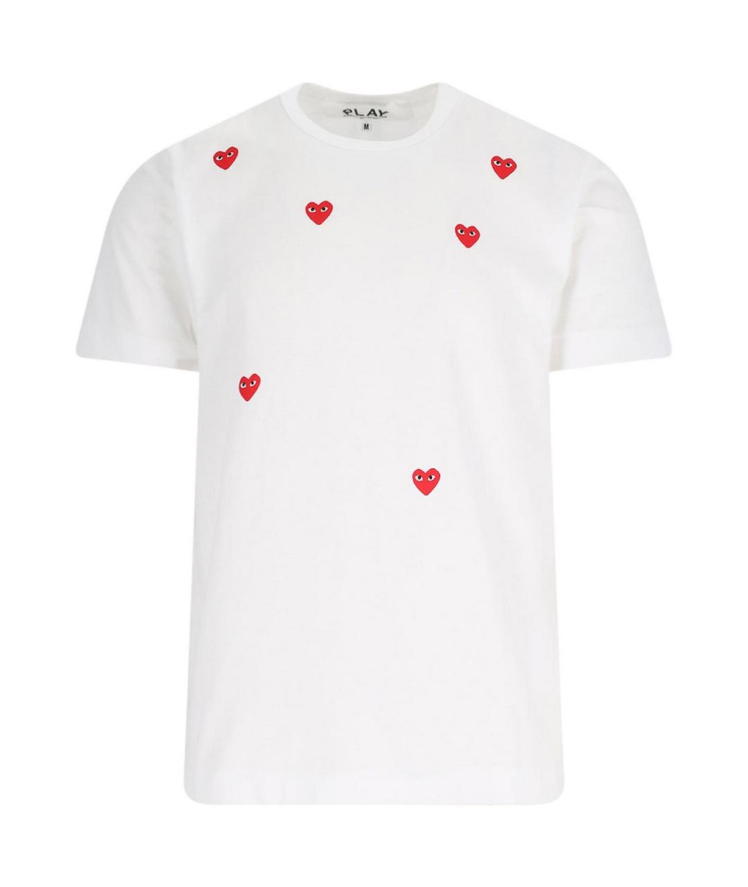 COMME DES GARÇONS PLAY Белая хлопковая футболка, фото 1