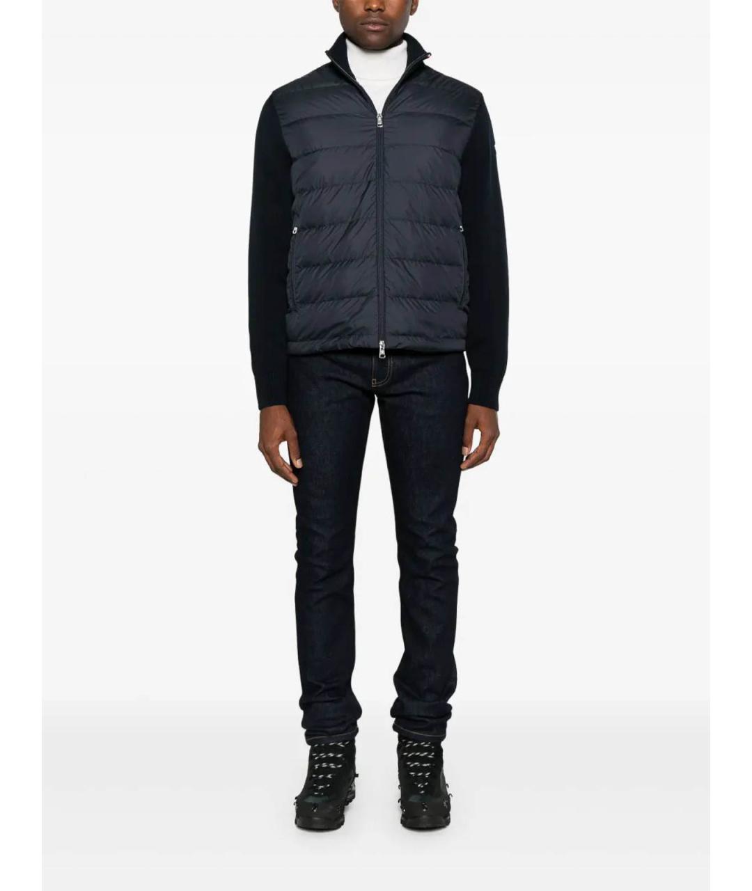 MONCLER Синяя полиэстеровая куртка, фото 2