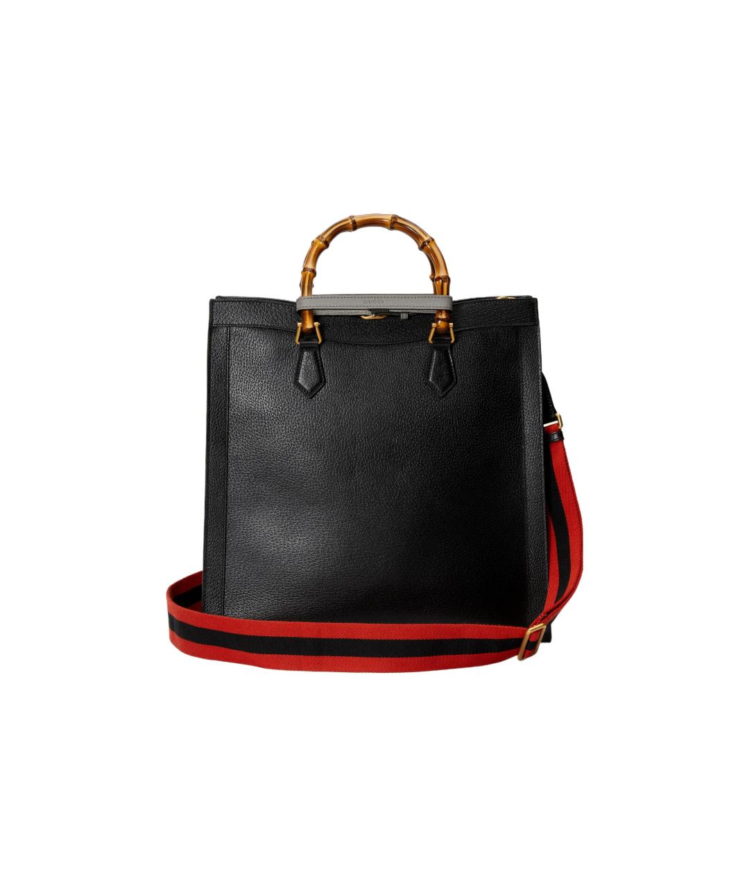 GUCCI Черная кожаная сумка тоут, фото 4
