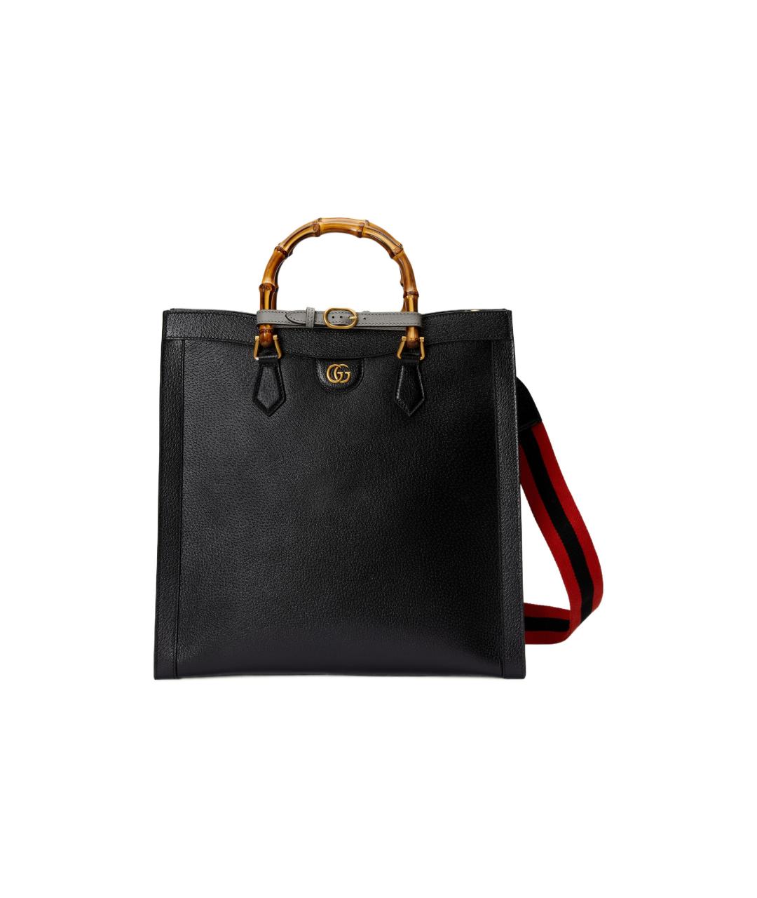GUCCI Черная кожаная сумка тоут, фото 3