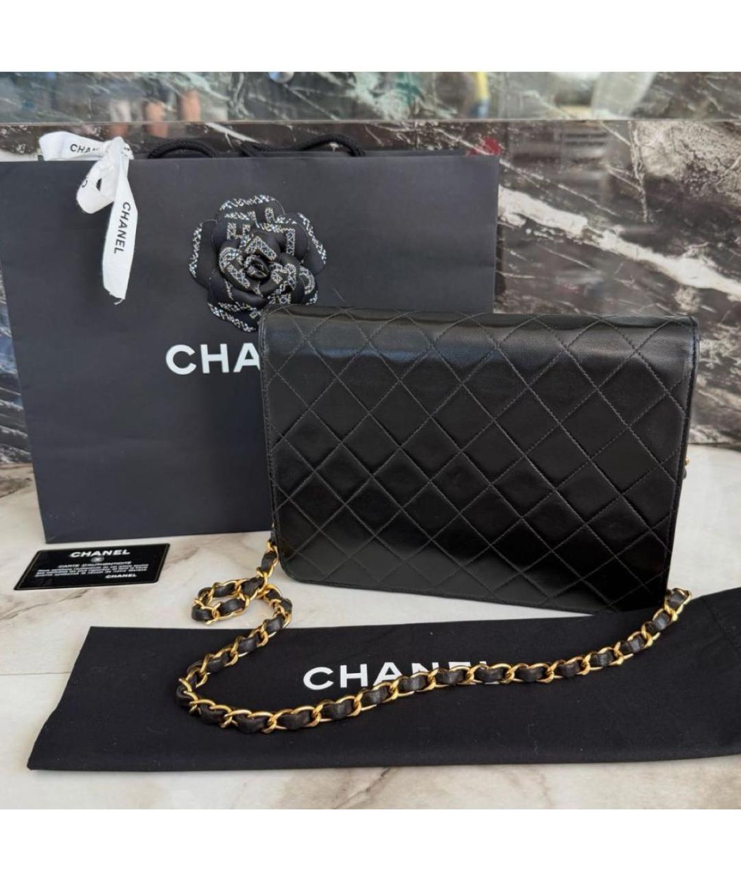 CHANEL Черная кожаная сумка через плечо, фото 3