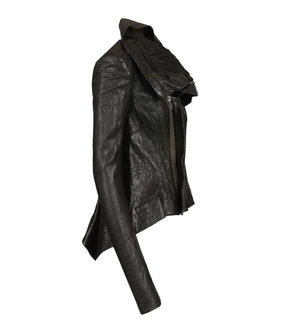 RICK OWENS Черная кожаная куртка, фото 3