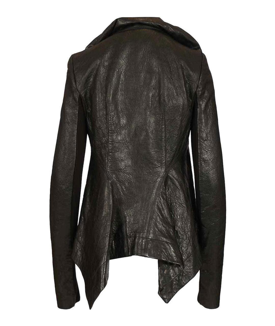 RICK OWENS Черная кожаная куртка, фото 2