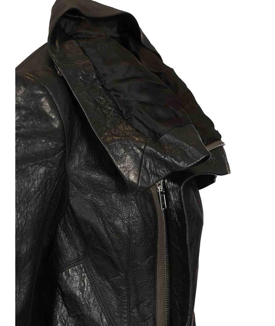 RICK OWENS Черная кожаная куртка, фото 5