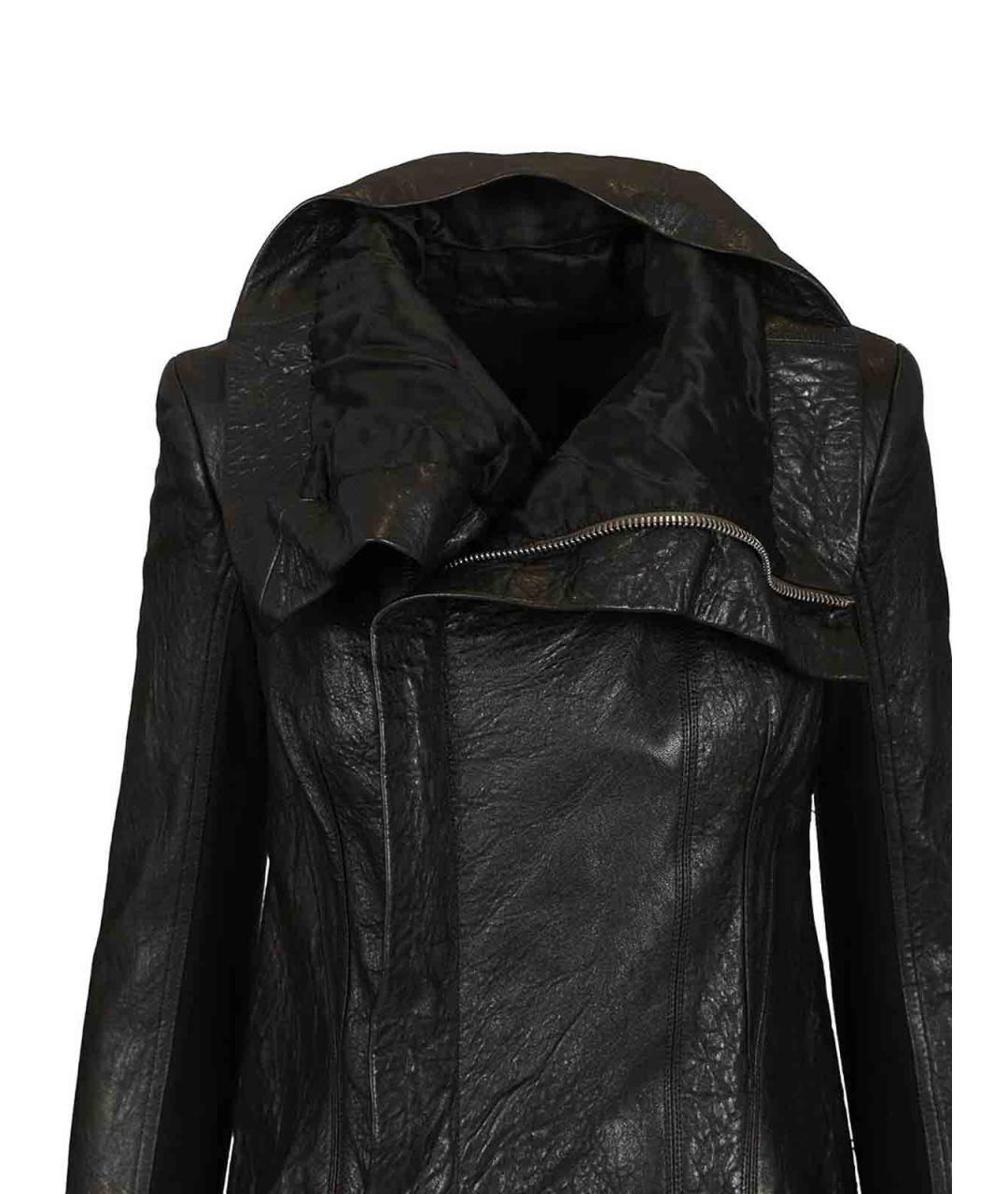 RICK OWENS Черная кожаная куртка, фото 4