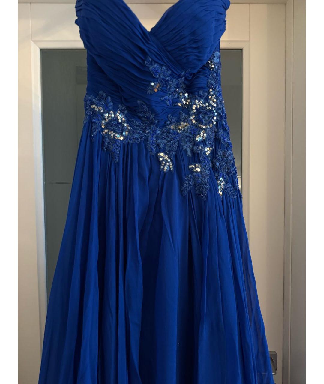 ZUHAIR MURAD Синее шелковое коктейльное платье, фото 3