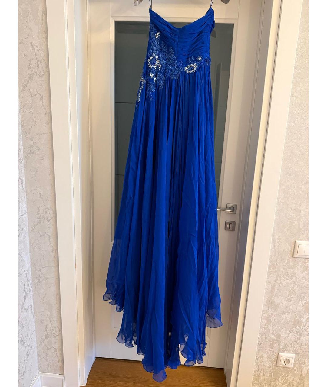 ZUHAIR MURAD Синее шелковое коктейльное платье, фото 2