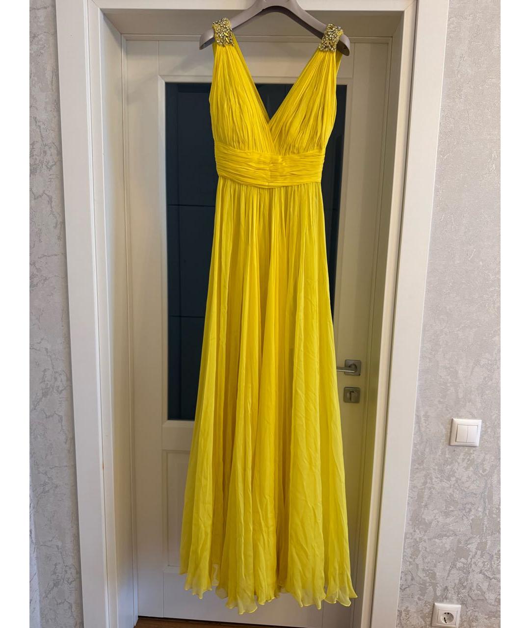 ZUHAIR MURAD Желтое шелковое коктейльное платье, фото 5