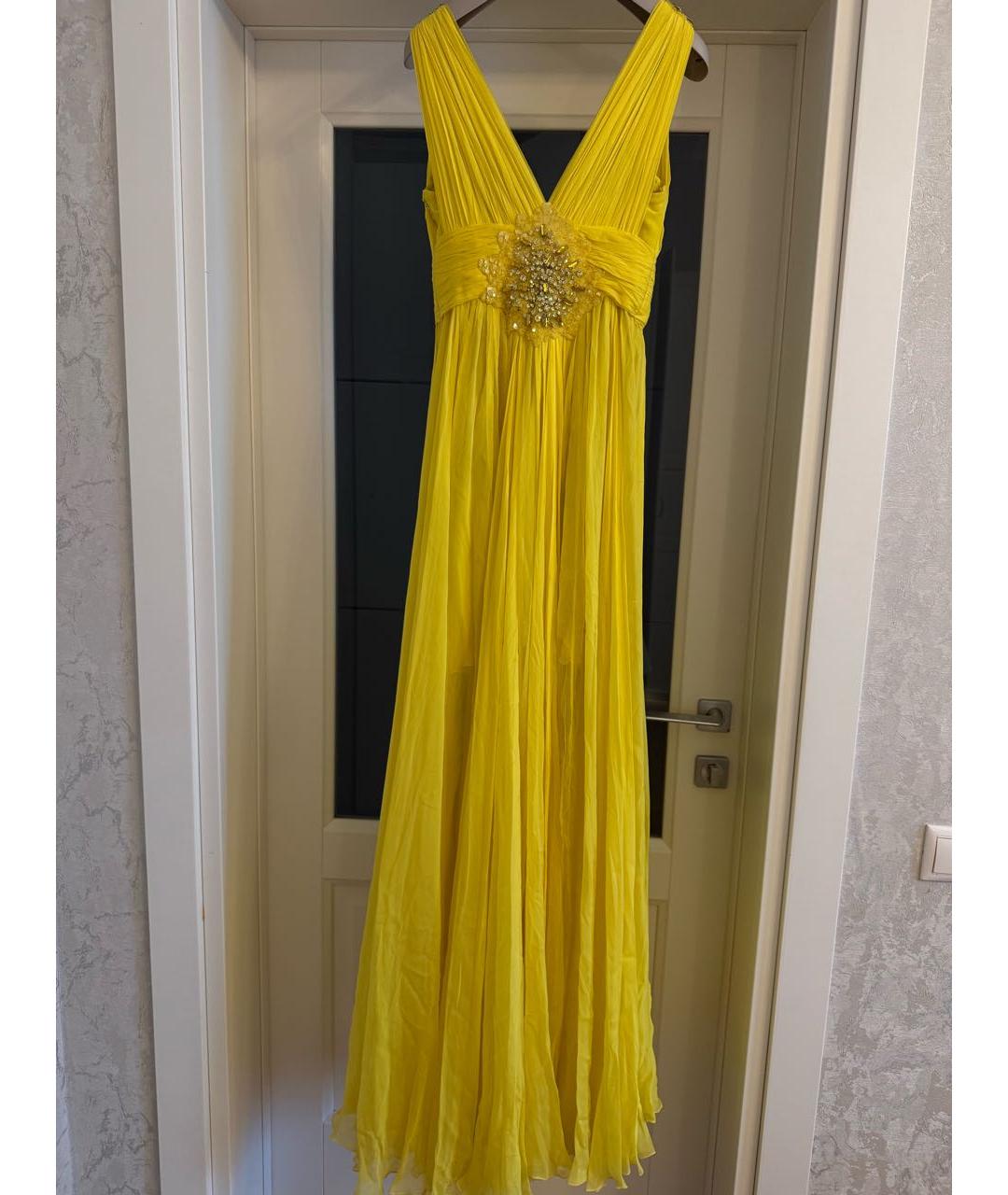 ZUHAIR MURAD Желтое шелковое коктейльное платье, фото 2