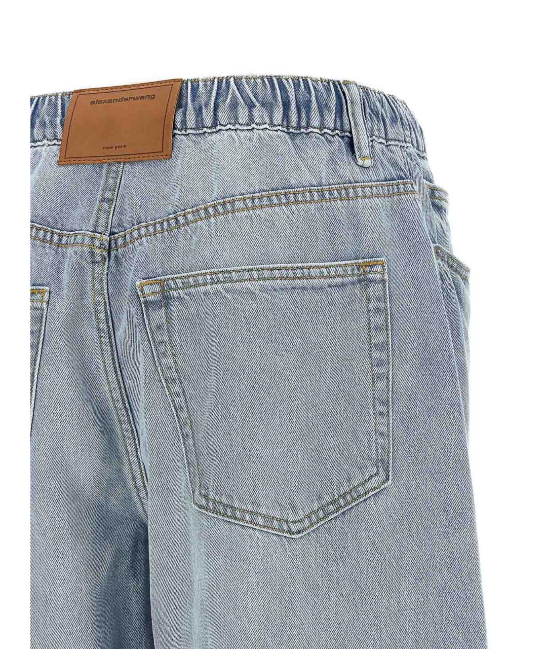 ALEXANDER WANG Голубые хлопковые прямые джинсы, фото 4