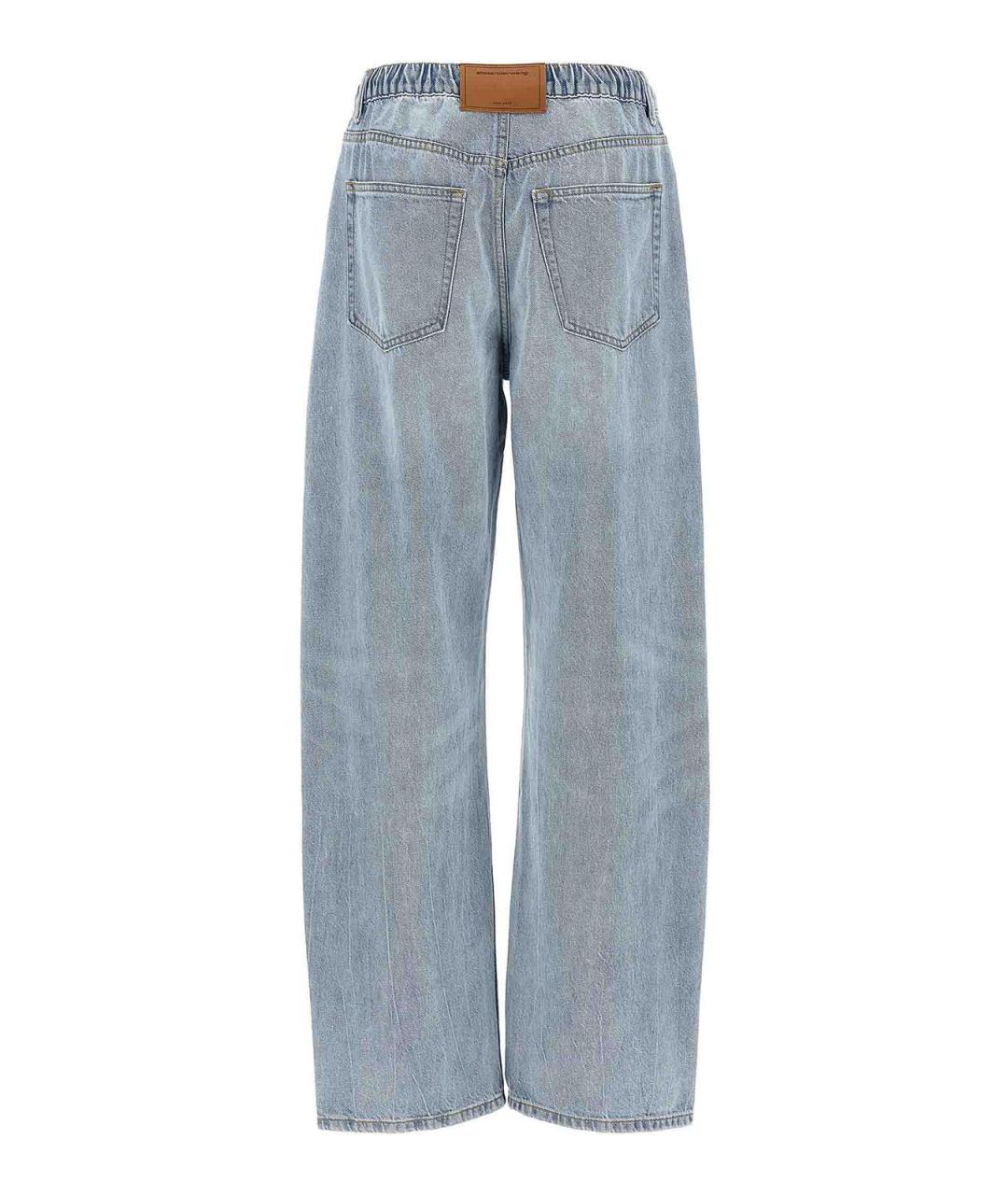 ALEXANDER WANG Голубые хлопковые прямые джинсы, фото 2