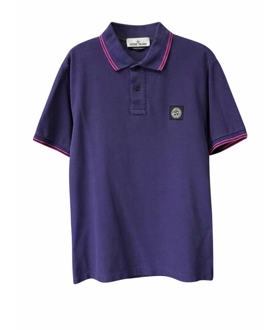 STONE ISLAND Фиолетовое хлопковое поло с коротким рукавом, фото 1